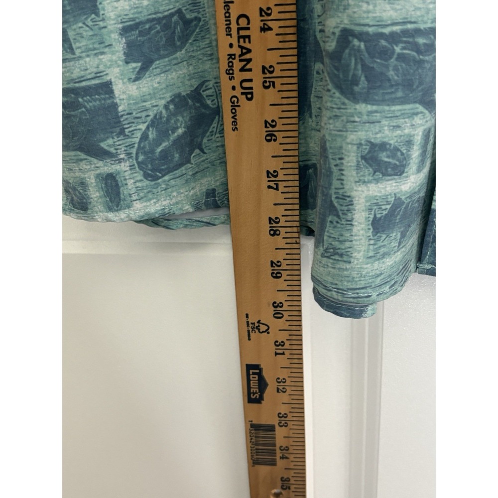 Huk Shirt Mens L Fish Print Button Up Fishing Performance Short sleeve 0457 - Picture 7 of 7